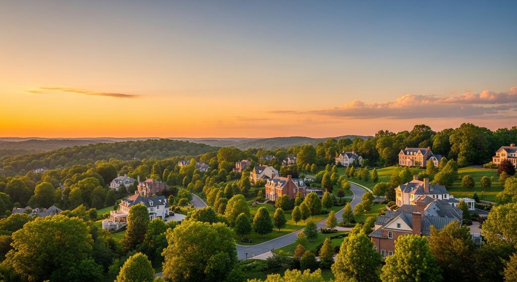 Residential neighborhood in Potomac, MD
