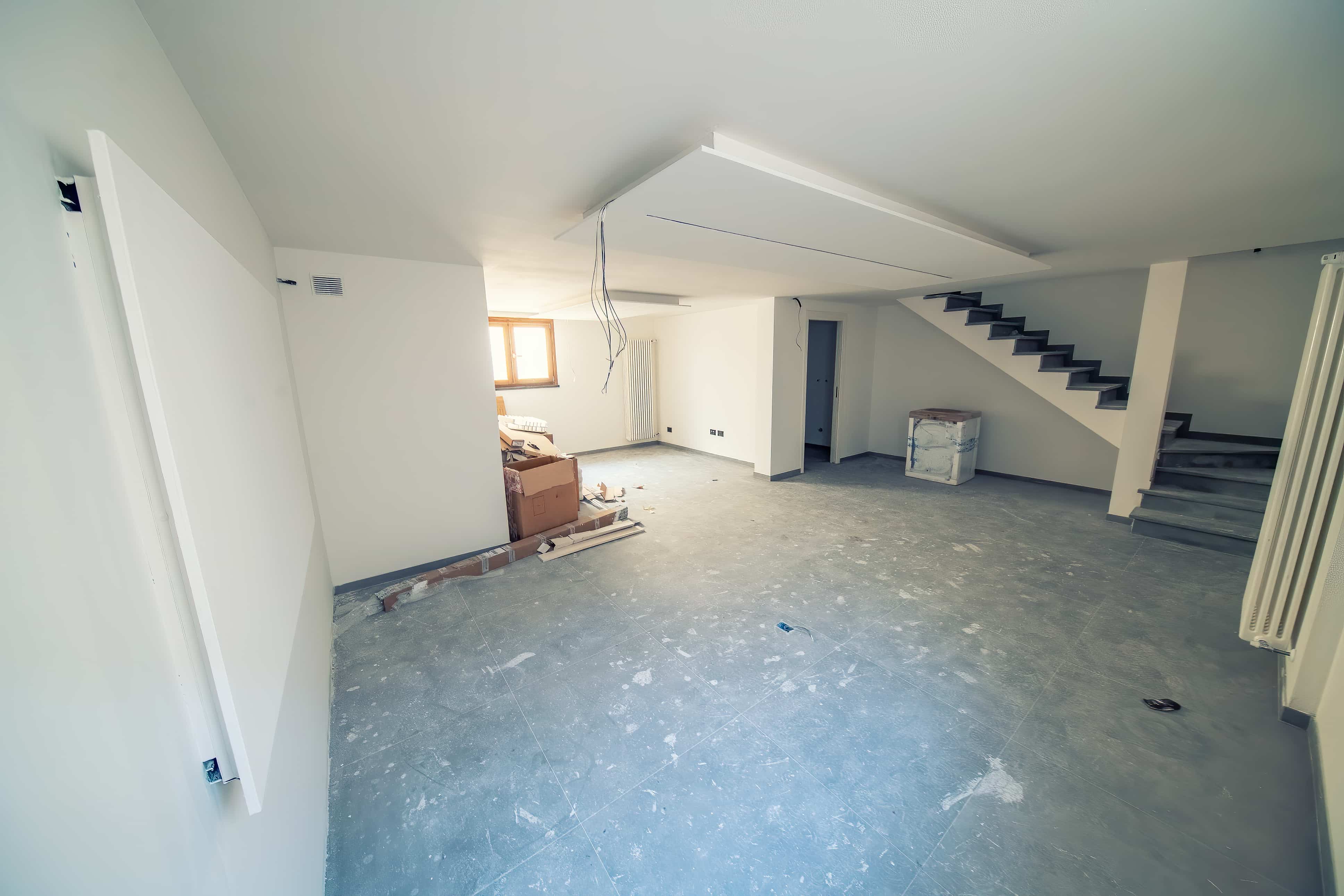 Basement drywall installation